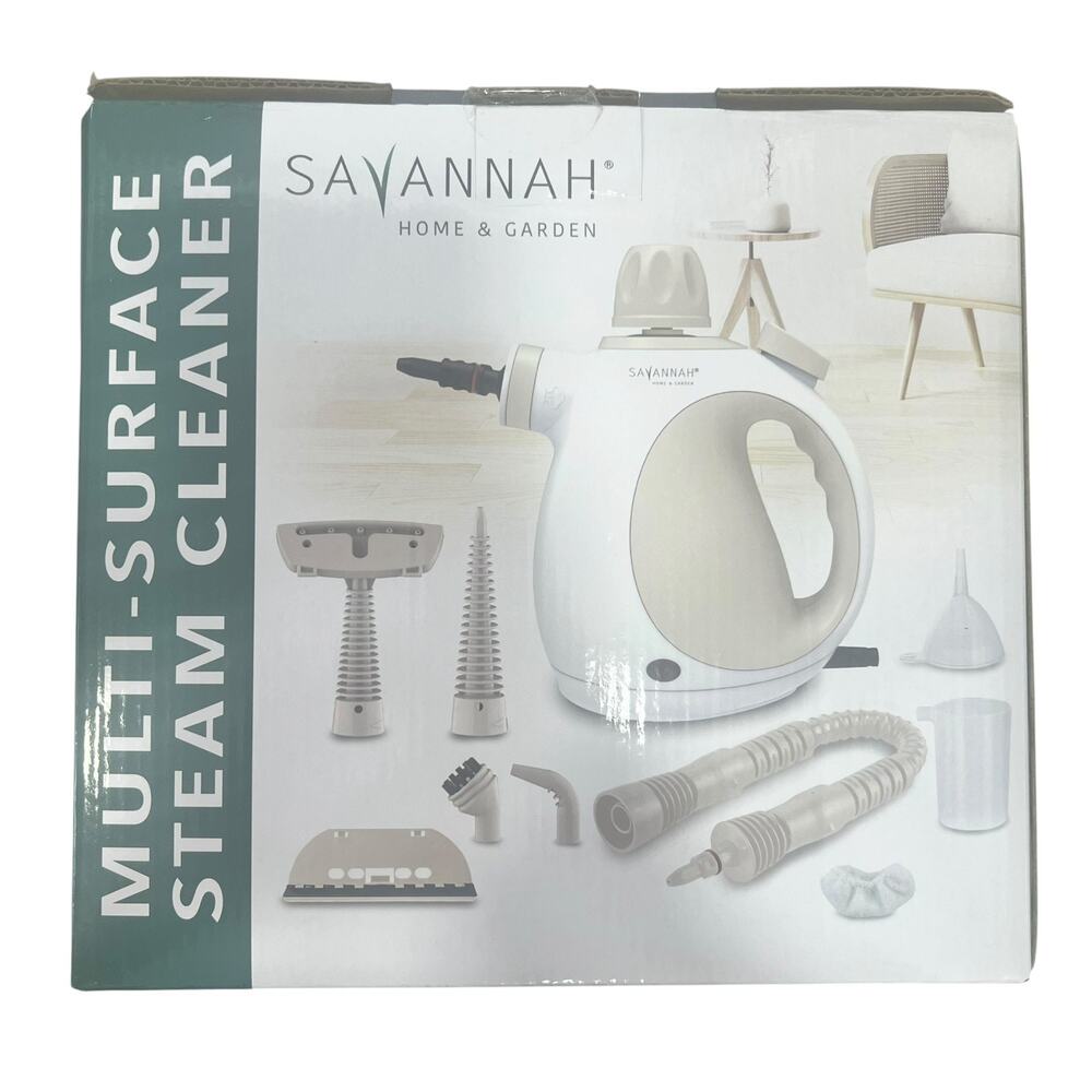 Savannah Home & Garden Multi-Surface Steam Cleaner 9pc Accessories NEW SEALED